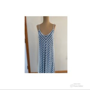 NWT Blue & White Stripped Midi Dress